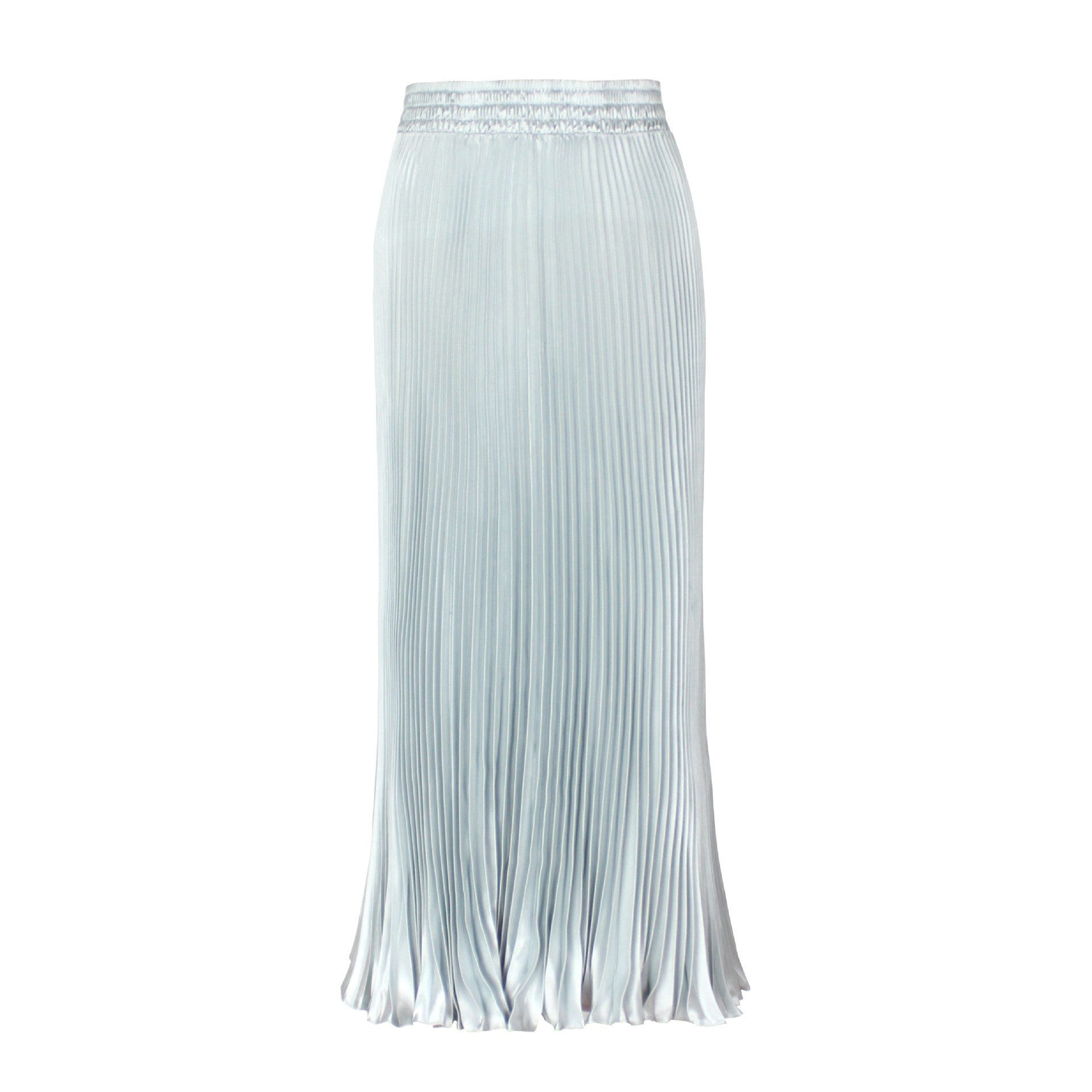 Draped Elastic-waist Versatile Figure-flattering Sophisticated Elegant Solid-color Maxi Skirt