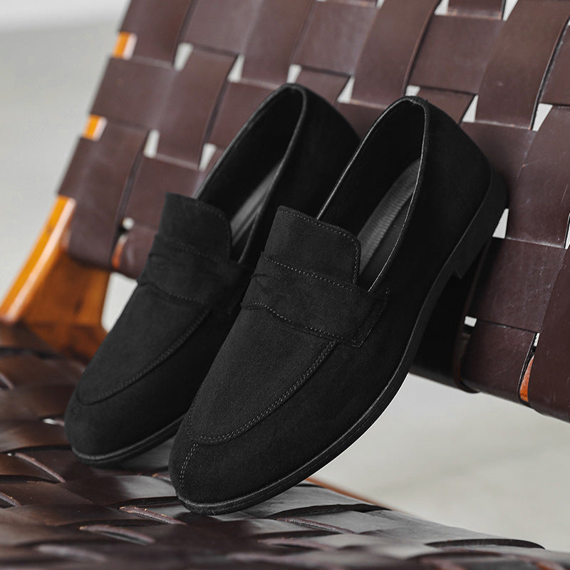 Height-increasing Slip-on Casual Shoes British Round Toe Men's Thick-soled Loafers