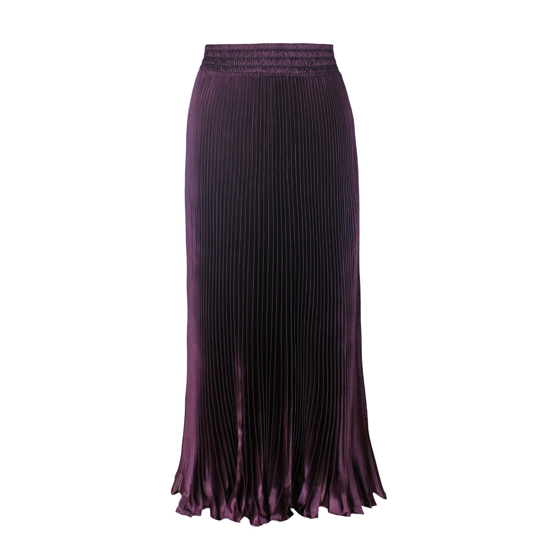 Draped Elastic-waist Versatile Figure-flattering Sophisticated Elegant Solid-color Maxi Skirt