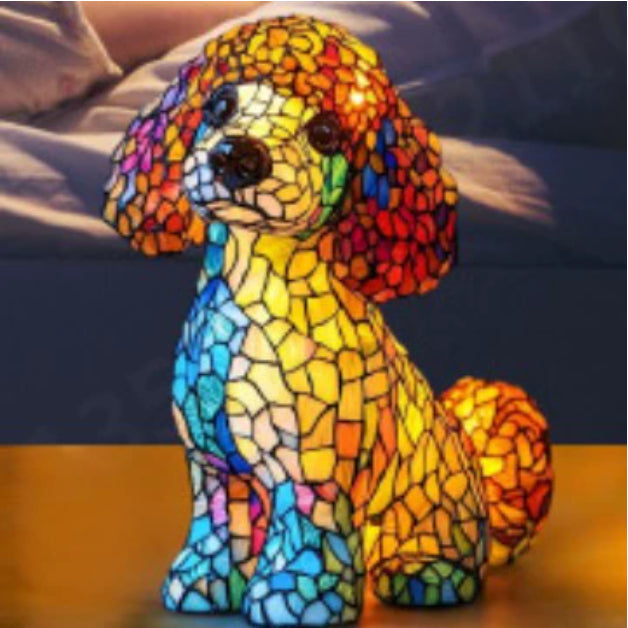 Colorful Strange Dog Lamp Resin Decorations