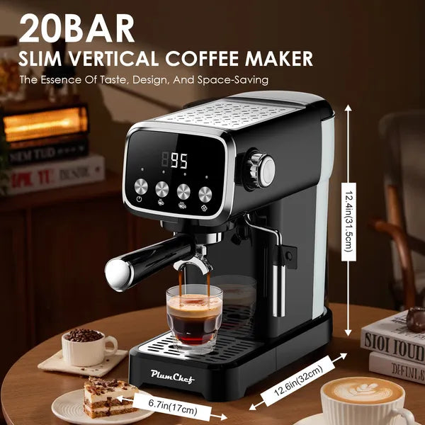 20 BAR Slim Vertical Espresso Machine With Milk Frother