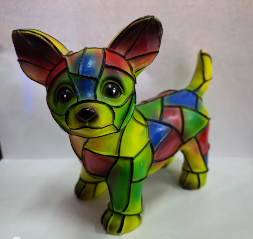 Colorful Strange Dog Lamp Resin Decorations