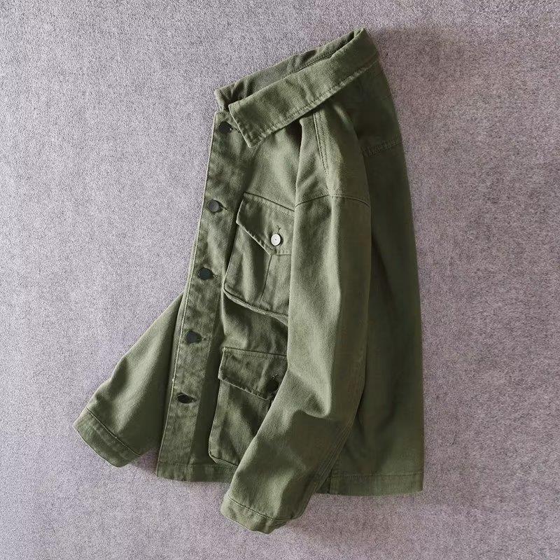 Heavyweight Washed Denim Trendy Street-style Casual Workwear Jacket