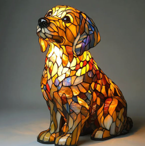 Colorful Strange Dog Lamp Resin Decorations