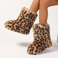 European And American Imitation Raccoon Fur Winter Warm Mid - calf Women's Shoes - QuickChop
