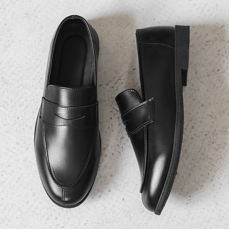 Height-increasing Slip-on Casual Shoes British Round Toe Men's Thick-soled Loafers