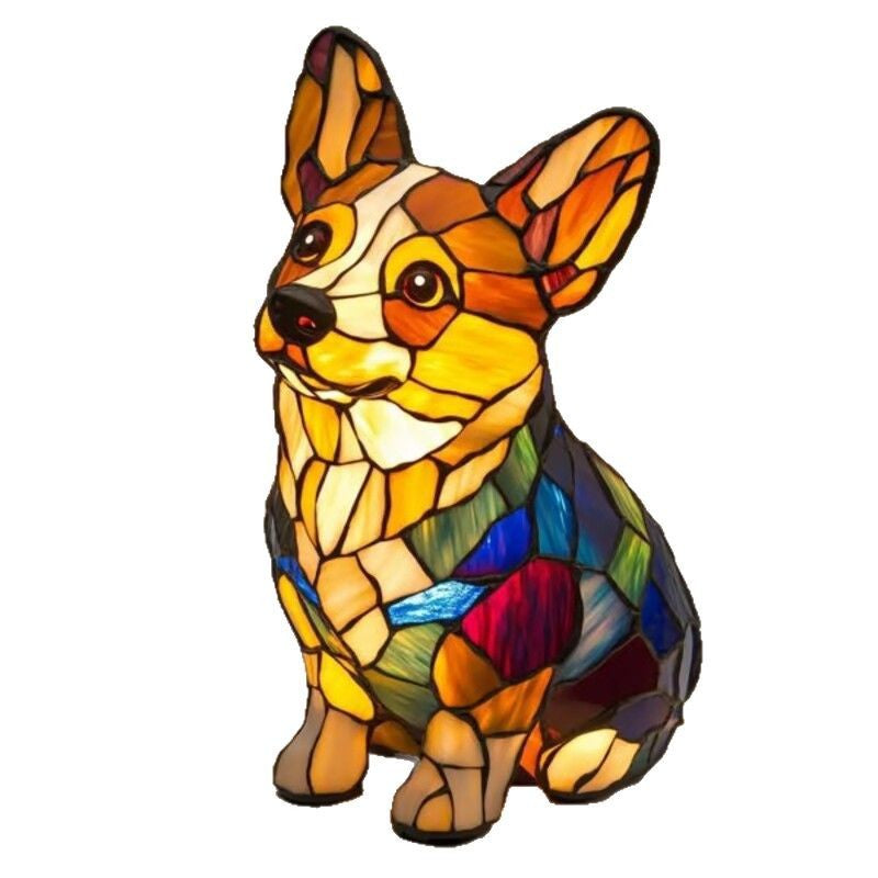 Colorful Strange Dog Lamp Resin Decorations