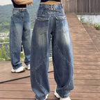 Retro Baguette Banana Pants Figure - flattering Denim Jeans For Women - QuickChop