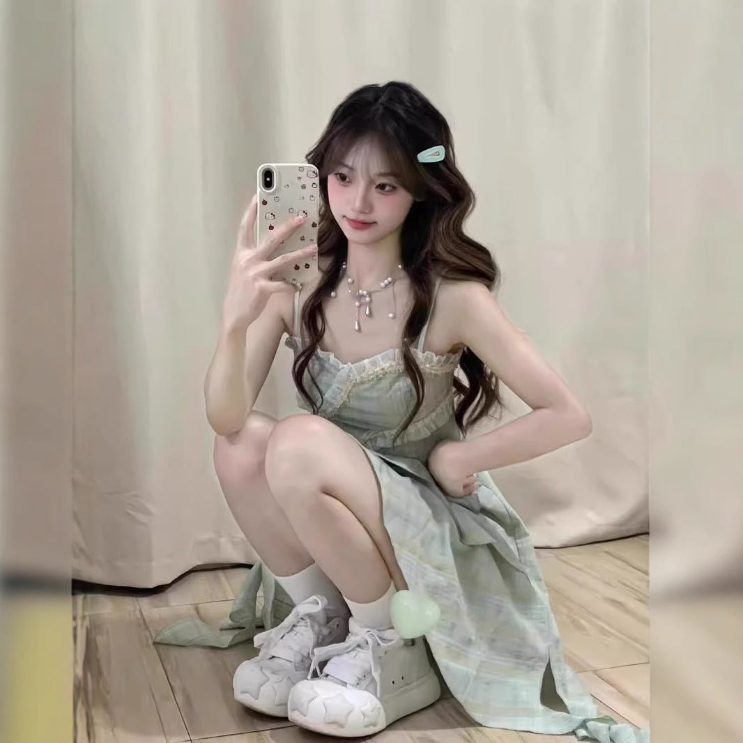 Ruffledstrap Sundress Short Skirt - QuickChop