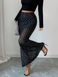 Shimmery Sequin Doublelayer Mesh Highwaist Figurehugging Skirt - QuickChop