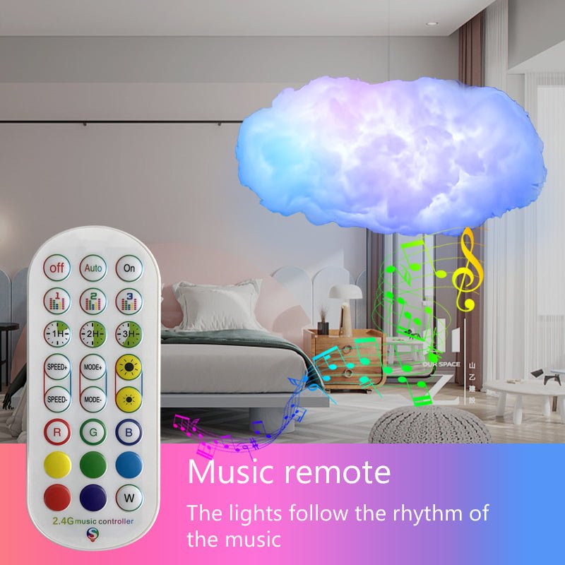 Cloud Light Control Music Synchronization 3D RGBIC Ambient Light Lightning Simulation Clouds Bedroom Room Light - QuickChop